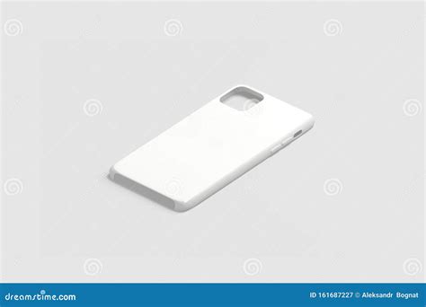 Blank White Phone Case Mockup Isolated On Gray Stock Illustration