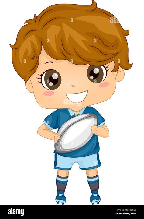 Illustration Of A Boy Dressed In Rugby Gear Stock Photo Alamy