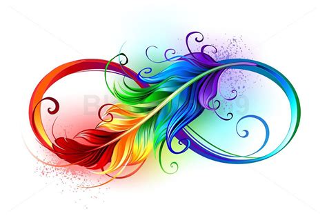 Infinity Symbol With Rainbow Feather 224089 Illustrations Design