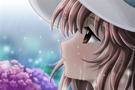 Sad Anime Girl Crying In The Rain Wallpaper Anime Wallpaper