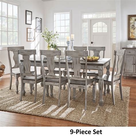 Includes one 16 extension leaf to expand table surface from 64 to 80 inches wide. Eleanor Grey Two-tone Wood Butterfly Leaf Extending Dining ...