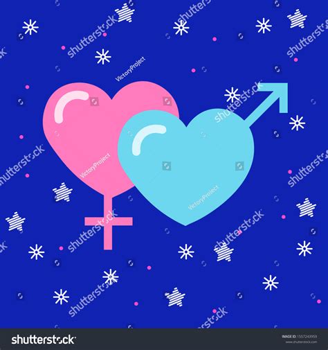 Gender Heart Symbols Glowing Hearts Gender Stock Vector Royalty Free 1557243959 Shutterstock