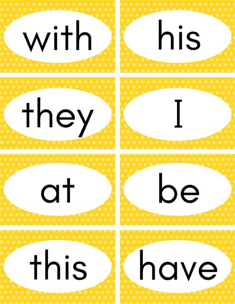 Playful Kindergarten Sight Words Flash Cards Printable Harper Blog