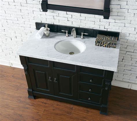 48 black bathroom vanity and sink combo,tempered glass vessel sink vessel sink,orb. 48" Brookfield Antique Black w/ Drawers Single Bathroom Vanity