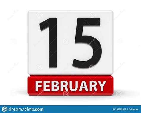 Cubes Calendar 15th February Stock Illustration Illustration Of