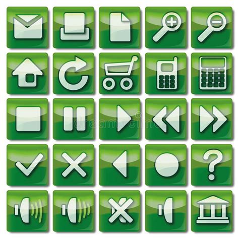 Green Web Icons 1 25 Stock Vector Illustration Of Glass 64938087