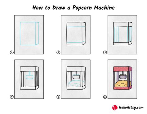 how to draw a popcorn machine helloartsy