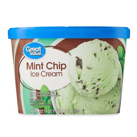 Great Value Mint Chip Ice Cream 48 Fl Oz