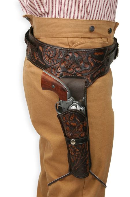 4445 Cal Western Gun Belt And Holster Rh Draw Two