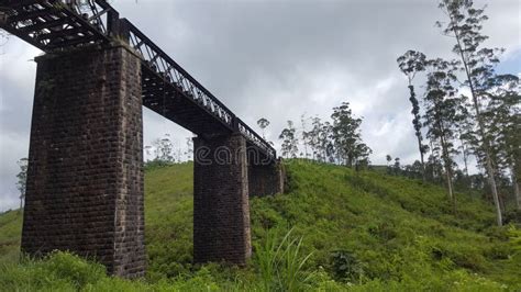 Side View Of A Railway Track Bridge Stock Photo Image Of Area
