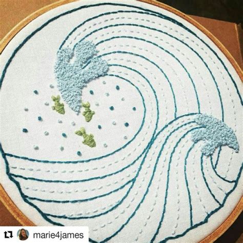 Creating cross stitch patterns from your own pictures is very easy with pic2pat. Modern Embroidery Kit Ocean Waves DIY Hoop Art Modern ...