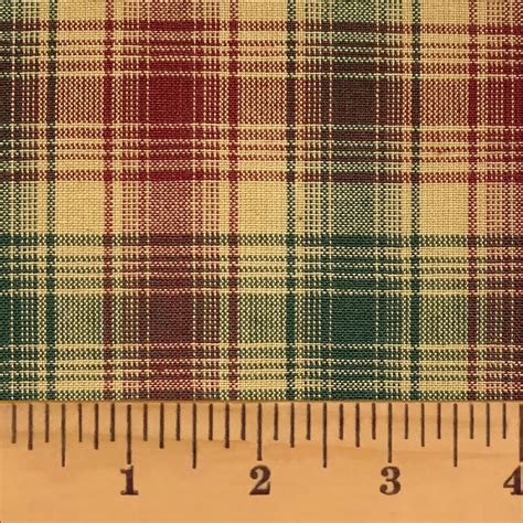 Jcs Vintage Christmas 1 Plaid Homespun Cotton Fabric Red Green Sold By