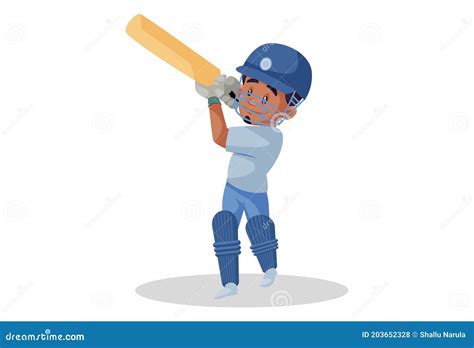 Vector Graphic Illustration Of Cricketer Stock Vector Illustration Of