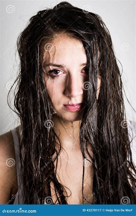 Water Streams Down Teenage Girl S Face Stock Image Image Of Fashion Pouring 42270117