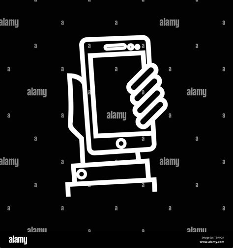 Mobile Phone In Hand Icon Vector Stock Vector Image And Art Alamy