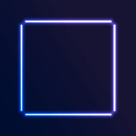 Realistic Gradient Neon Square Frame Pink And Blue Colored Blank