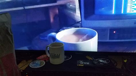 Placed My Coffee Mug In Front Of My Tv And Look Mum No Computer In The