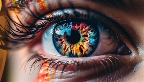 Premium AI Image Abstract Beauty Close Up Of Human Eye With Blue Iris