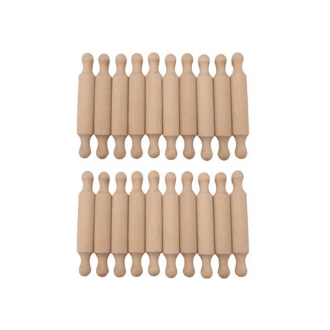 20pcs Mini Rolling Pins For Crafts Small Wooden Dough Roller For