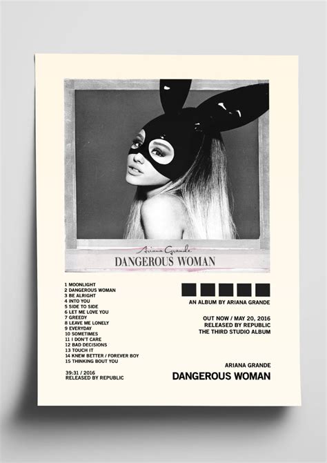 Ariana Grande Dangerous Woman Album Tracklist Poster The Indie Planet