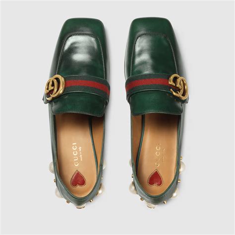 Gucci Women Leather Mid Heel Loafer 423559dkhc03060