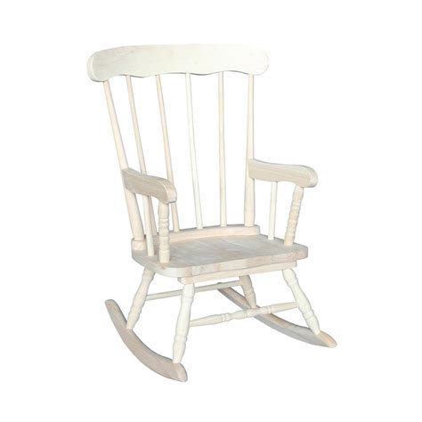 Unfinished wood furniture is brilliant in that it can be adapted to pretty much any home style. International Concepts Unfinished Rocking Kids Chair-CR ...