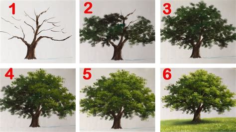 2333 How To Paint A Tree With Acrylic Lesson 16 Art Video Flowers In