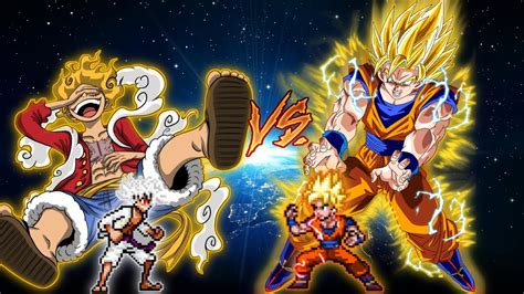 Luffy Gear 5 Vs Goku Ssj Dbfz Style In Jump Force Mugen Youtube