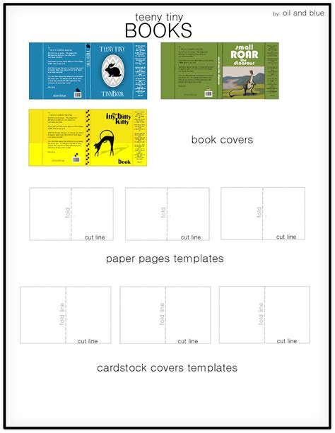 Oil And Blue Teeny Tiny Mini Books Template Free Printable