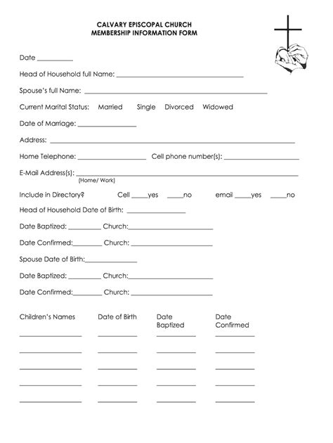 Church Member Information Form Fill Online Printable Fillable