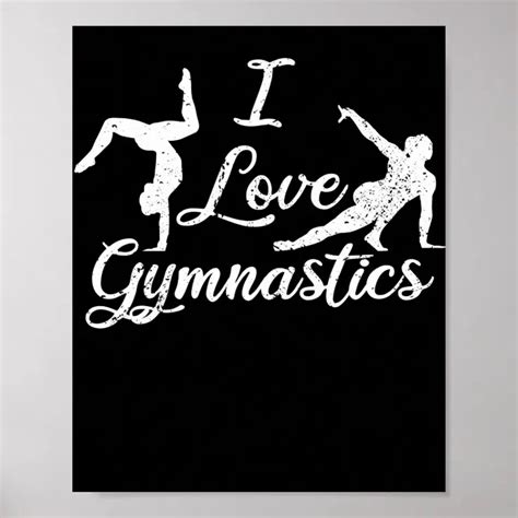 I Love Gymnastics Aerobic Gymnasts Love Gymnastic Poster Zazzle