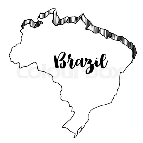 Hand Drawn Of Brazil Map Vector Illustration Stock Vector Colourbox