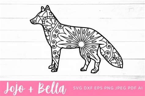 Mandala Fox Svg Zentangle Fox Svg Graphic By Jojo And Bella · Creative Fabrica