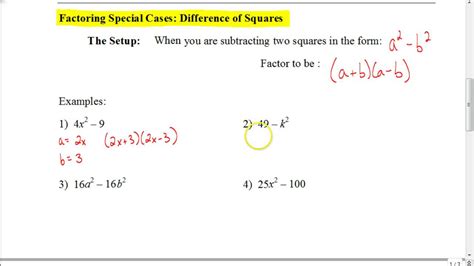 Factoring Day 1: Difference of Squares - YouTube