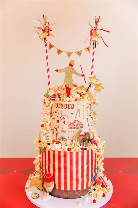 ringmaster circus cake from a greatest showman circus birthday party on kara s party ideas