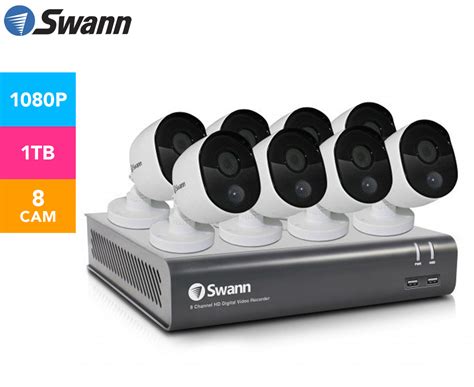 swann dvr8 4575 1tb home security system w 8 x pro 1080msb security cameras nz