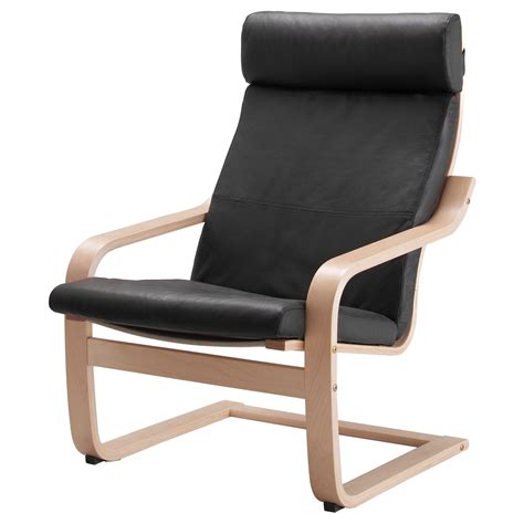 Ikea + PONG Armchair, birch veneer, Robust Glose black