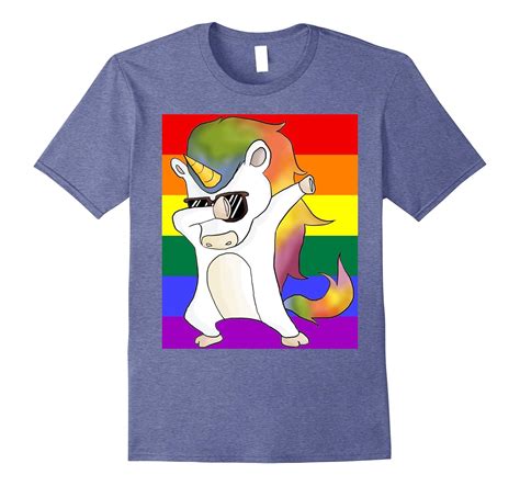 Dabbing Unicorn LGBT Gay Pride Equality Shirt Rainbow Flag FL