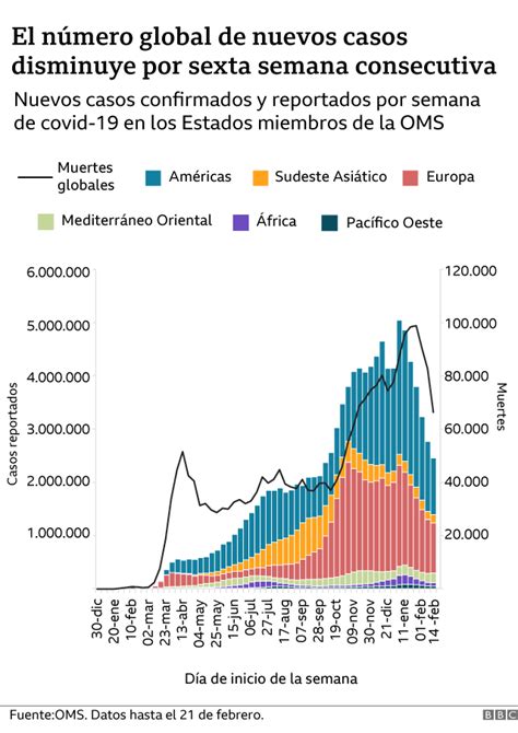 Coronavirus los gráficos que muestran la caída global sostenida de casos y muertes por covid