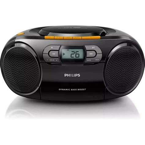 Philips AZ328 Radio Recorder - Portable CD, MP3, Cassette Recorder, FM Radio, LCD, 3.5mm Jack 