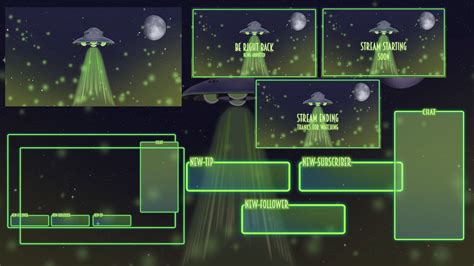 Ufo Themed Twitch Asset Overlays Alien Ufo Simple Cool Etsy