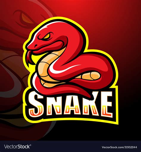 Red Snake Mascot Esport Logo Design Royalty Free Vector