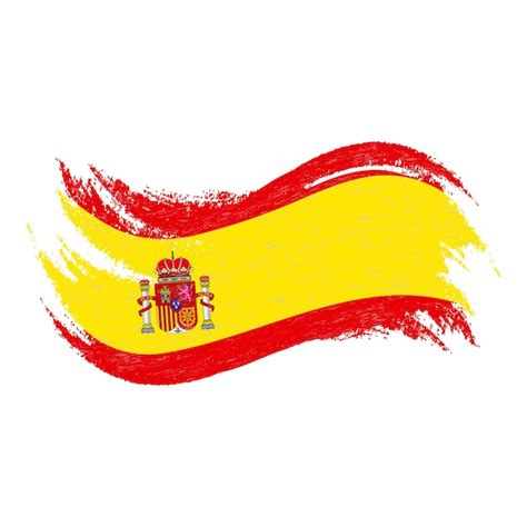 Premium Vector National Flag Of Spain Designed Using Brush