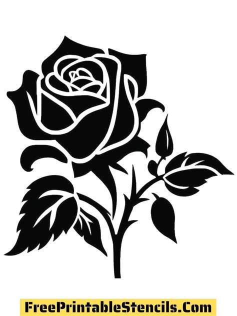 22 Free Printable Rose Stencils And Silhouettes