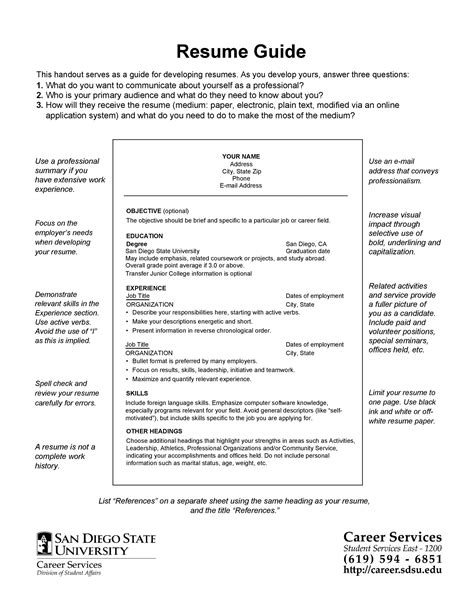 50 College Student Resume Templates And Format Templatelab