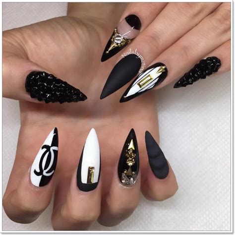 With one main accent nail. 110 Black and White Nail Designs You Can Rock in 2019!