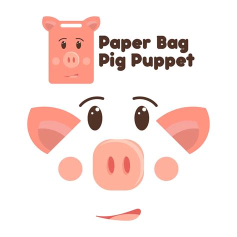 Pig Paper Bag Puppet Sample Template