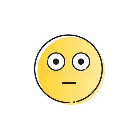 Yellow Cartoon Face Shocked People Emotion Icon Stock Vector
