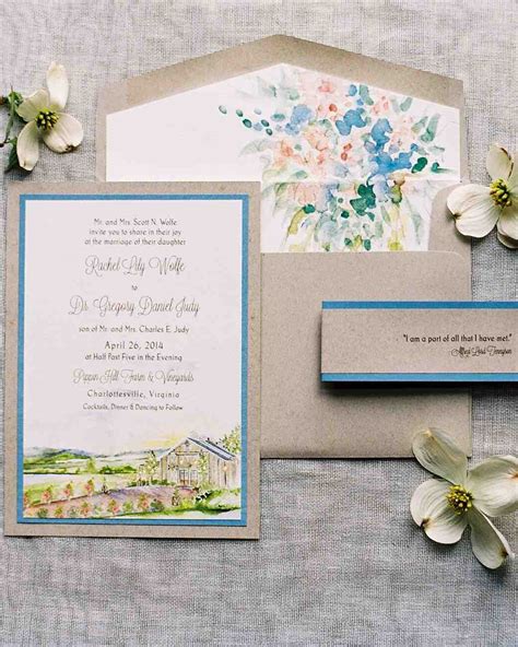 The Loveliest Watercolor Wedding Invitations Martha Stewart Weddings