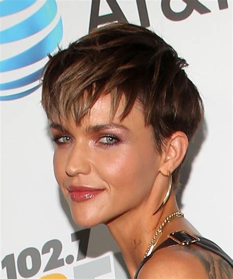 Ruby Rose Dark Brunette Pixie Cut With Layered Bangs Hot Sex Picture